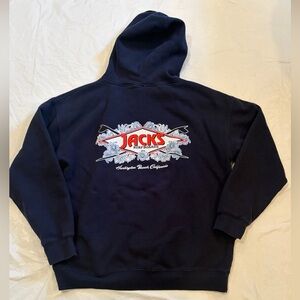 Jack’s Surfboards Navy Hoodie Men’s Size XL Huntington Beach CA